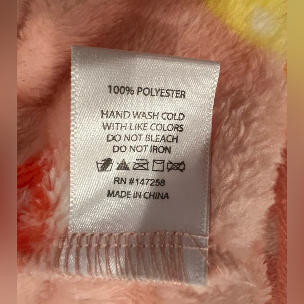 NWT Mushroom Print, Snap Front, SOFT & Fuzzy Jacket - Peach Color Background - Picture 10 of 10